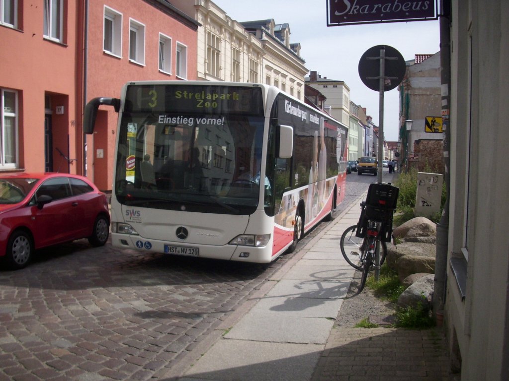 Mercedes Citaro II der Stadtwerke Stralsund (SWS) in Stralsund.