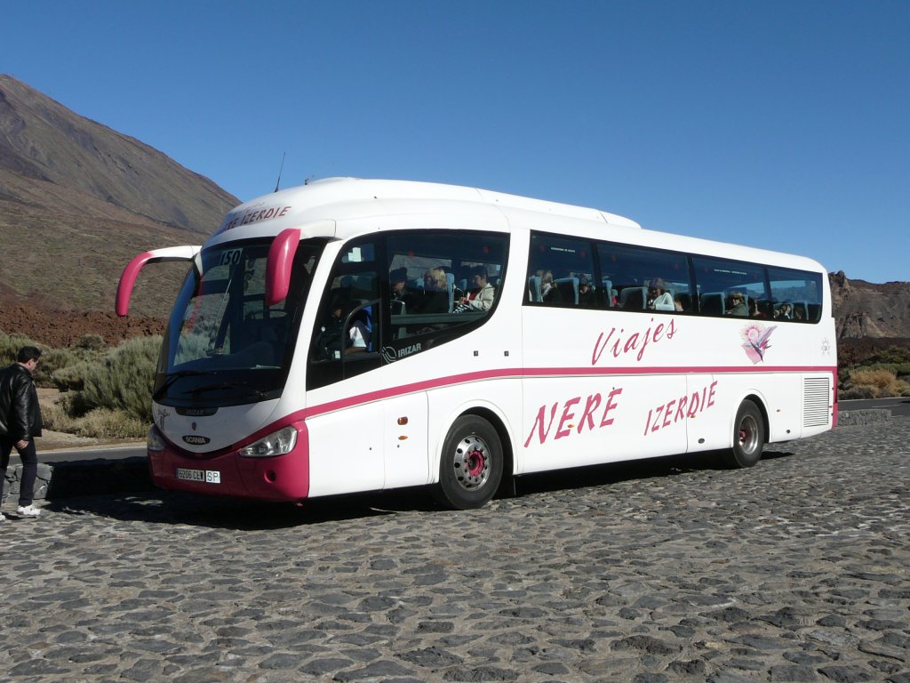 Scania Irizar unterwegs im Nationalpark Teide/Teneriffa im Januar 2009