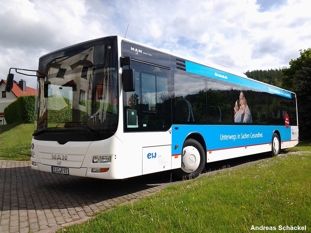 EIC R 93 M.a.n. Lions City der EW Bus GmbH auf dem Abstellplatz in Mackenrode/Eichsfeld