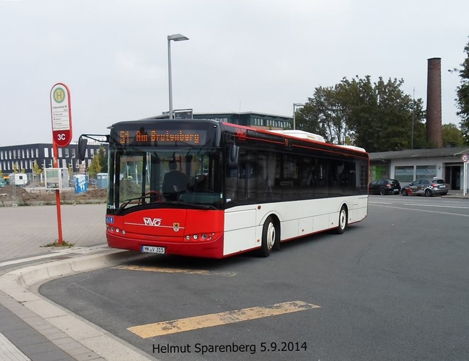 Lüd.Bahnhof,Bus der MVG Lüdenscheid,aufgenommen  5.9.2014,Solaris
