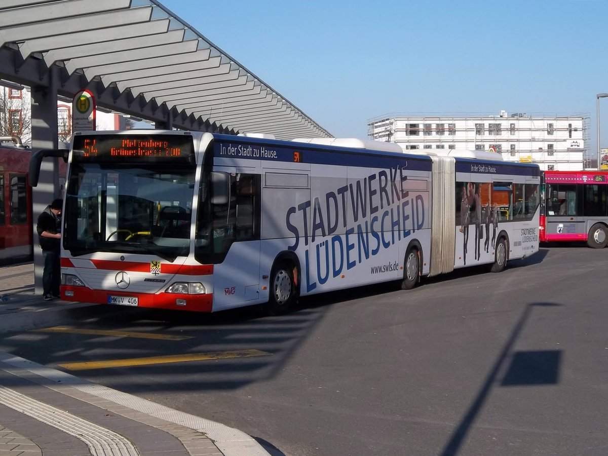 Lüdenscheid Bahnhof,Linie 54 ,MK-V-406 Bus der MVG,aufgenommen 4.5.13