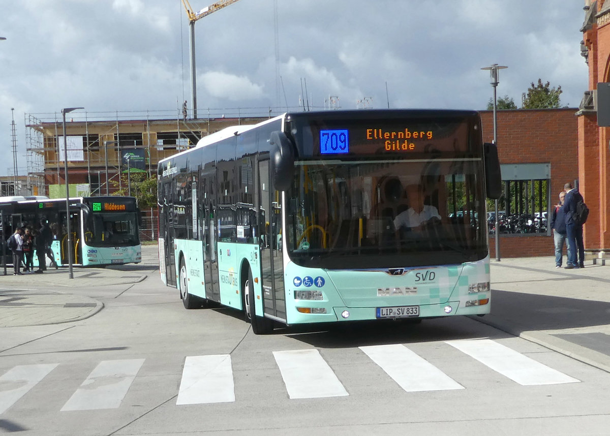 MAN Lion`s City von SVD Linie 702 unterwegs in Detmold im September 2019