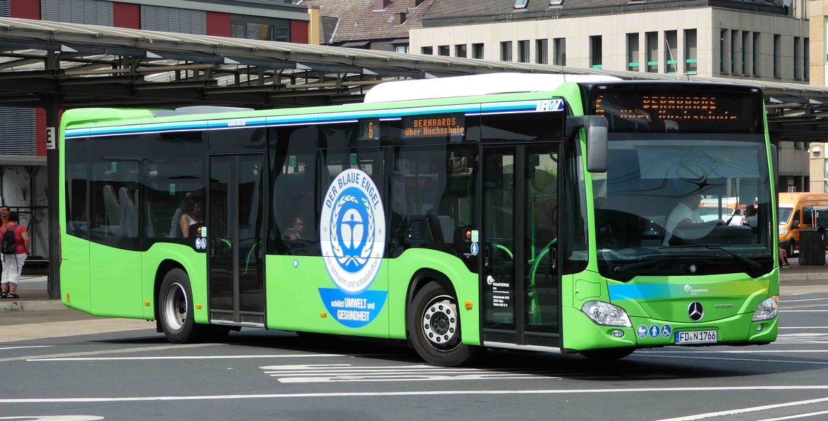 MB Citaro III verlässt den Busbahnhof in Fulda im Juli 2018