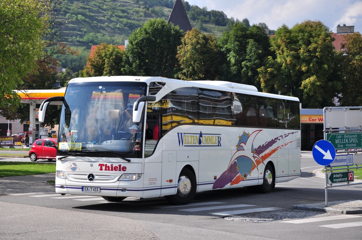 Mercedes Benz Tourismo von Thiele aus der BRD am 22.August 2014 in Krems gesehen.