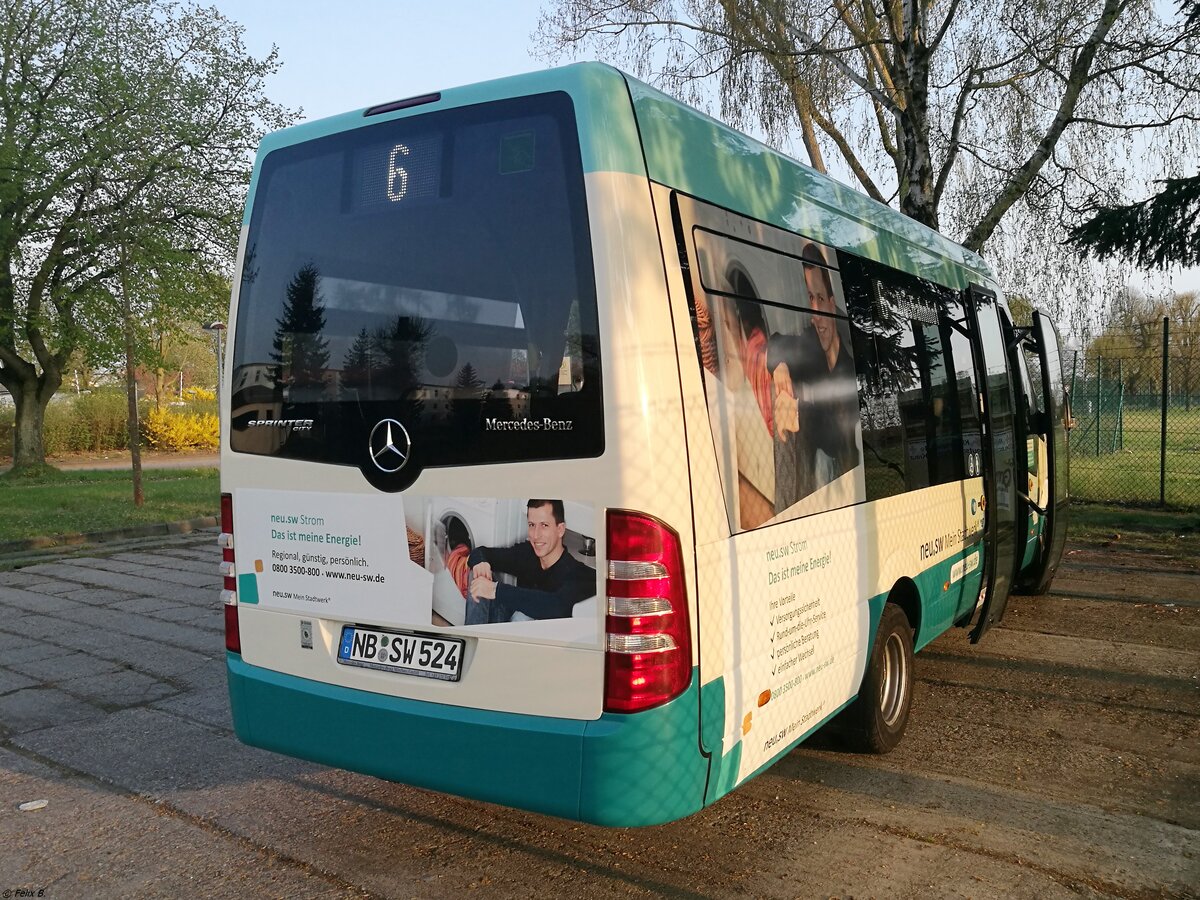 Mercedes Sprinter der Neubrandenburger Verkehrsbetriebe in Neubrandenburg.