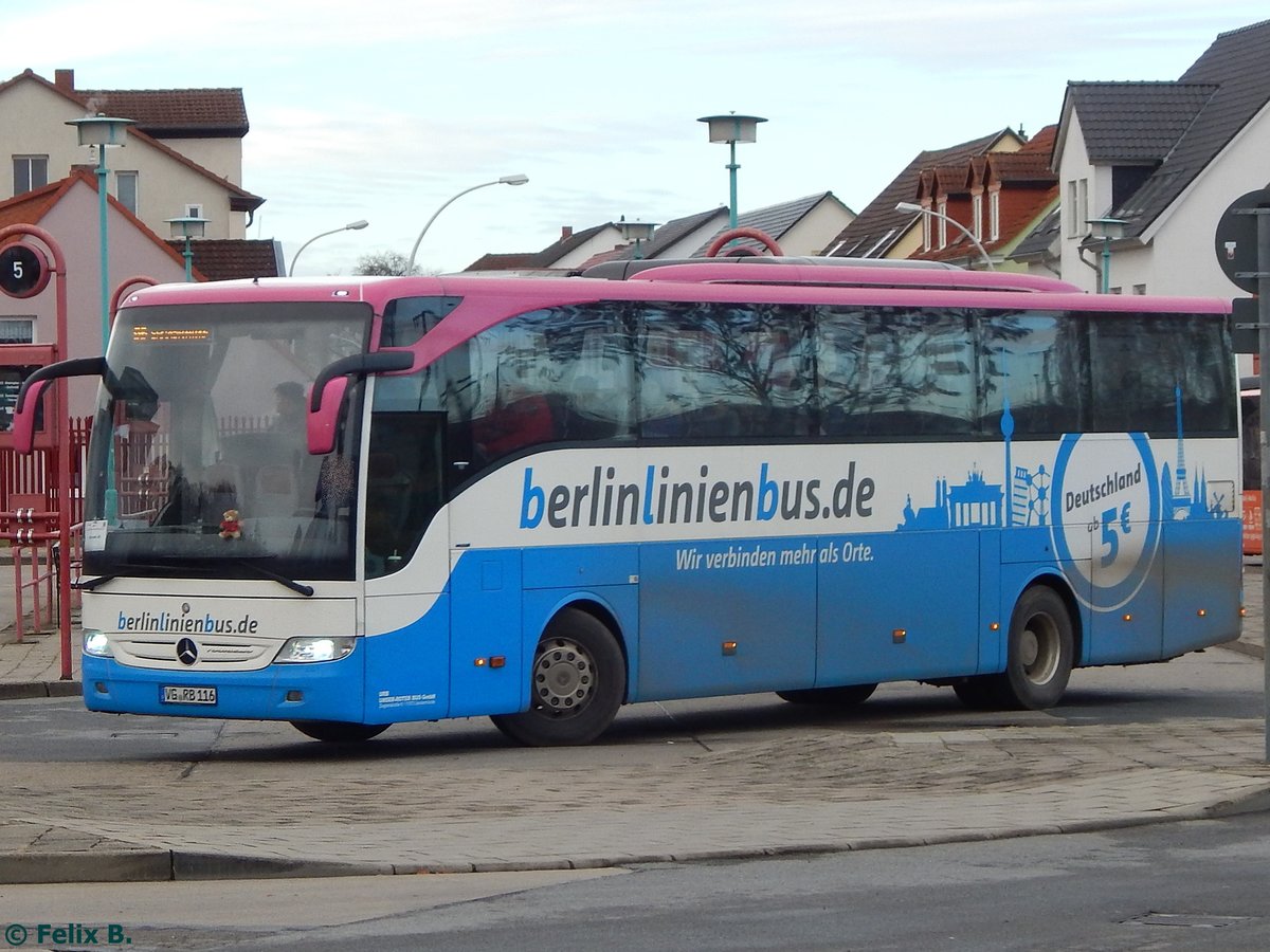 Mercedes Tourismo von BerlinLinienBus/URB in Neubrandenburg.