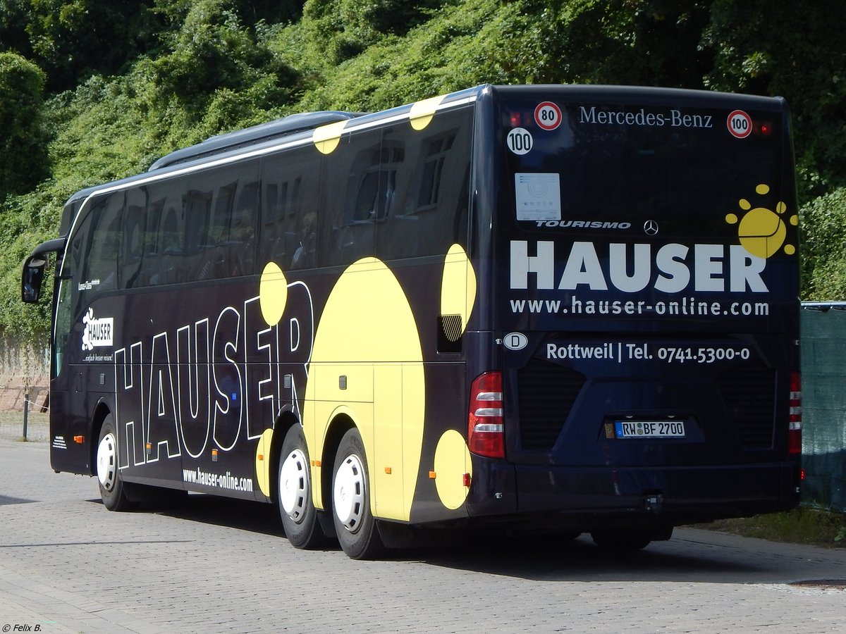 Mercedes Tourismo von Hauser aus Deutschland im Stadthafen Sassnitz.