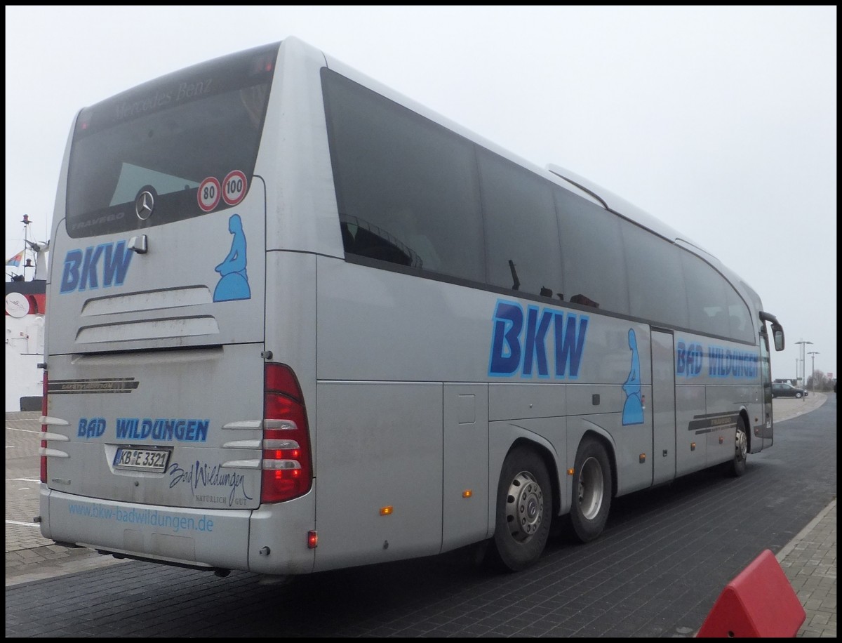 Mercedes Travego von BKW Bad Wildungen aus Deutschland im Stadthafen Sassnitz.