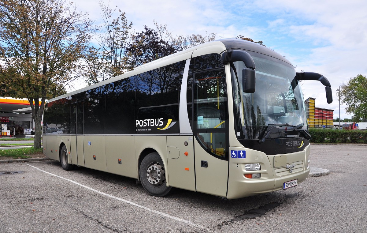 Postbus MAN Lions Regio der BB am 27.August 2014 in Krems gesehen.