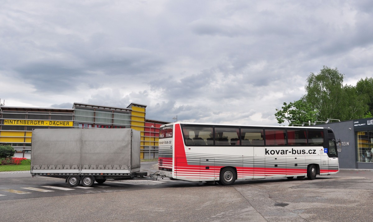 Renault FR1 mit Radanhnger von Kovar Bus aus der CZ am 9.5.2015 in Krems.Danke Felix fr die Info zu diesem Bus!
