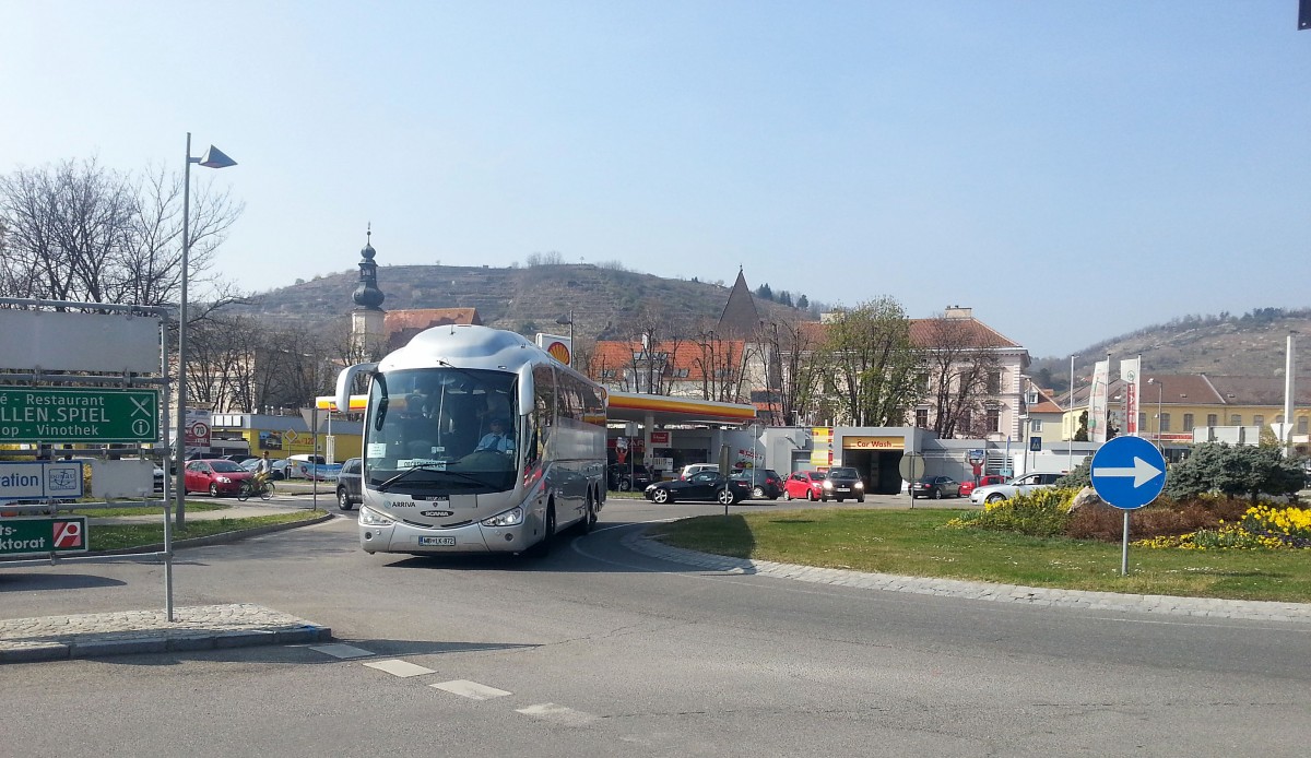 SCANIA IRIZAR am 30.3.2014 in Krems unterwegs.