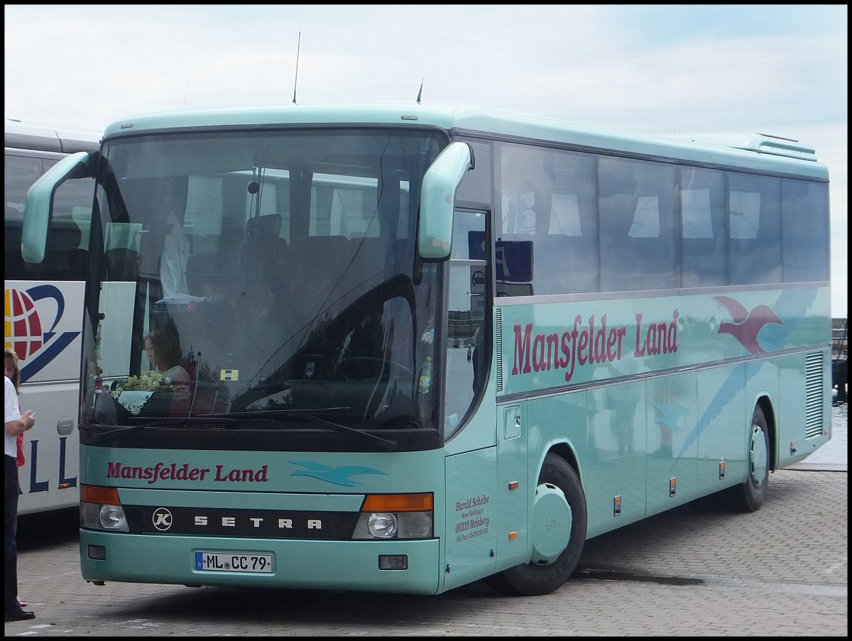 Setra 315 GT-HD von Mansfelder Land aus Deutschland im Stadthafen Sassnitz.
