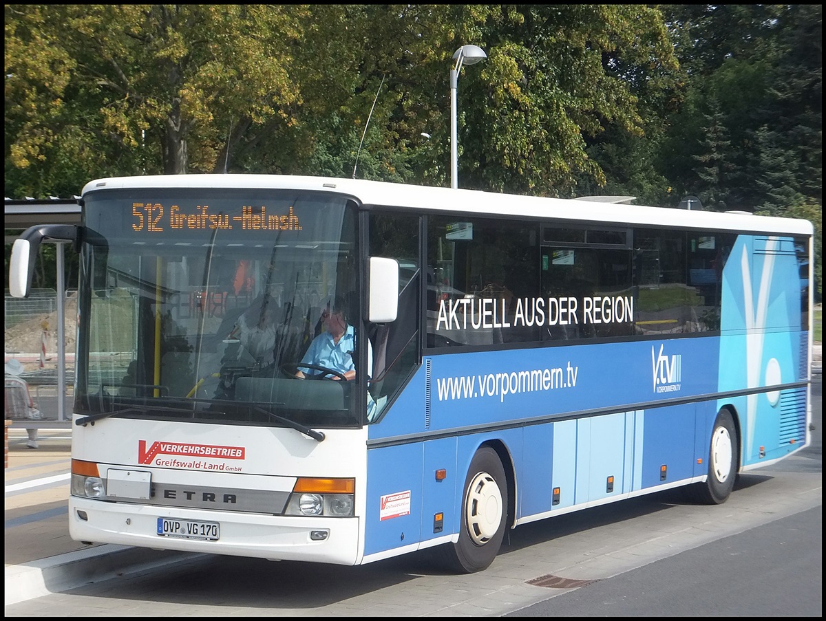 Setra 315 UL der Verkehrsbetrieb Greifswald-Land GmbH in Greifswald.