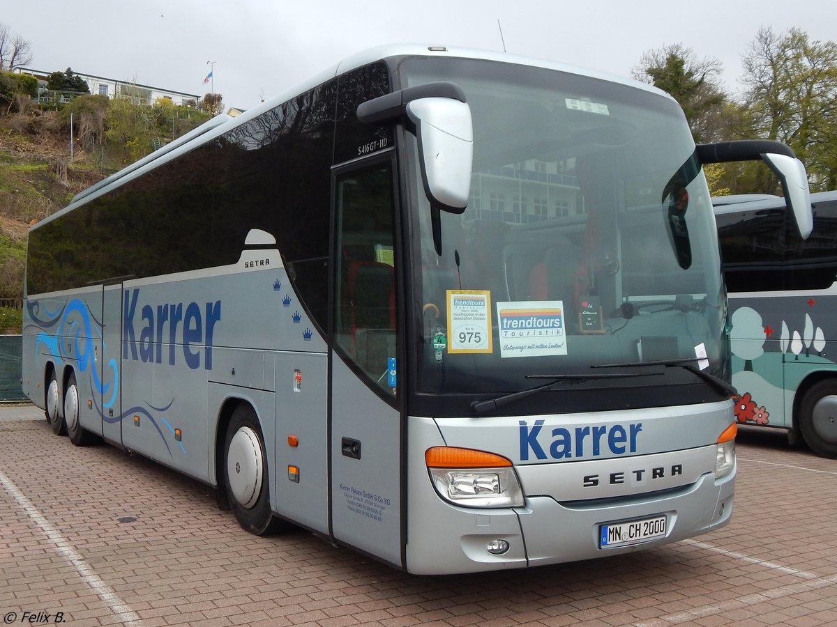 Setra 416 GT-HD von Karrer aus Deutschland im Stadthafen Sassnitz.