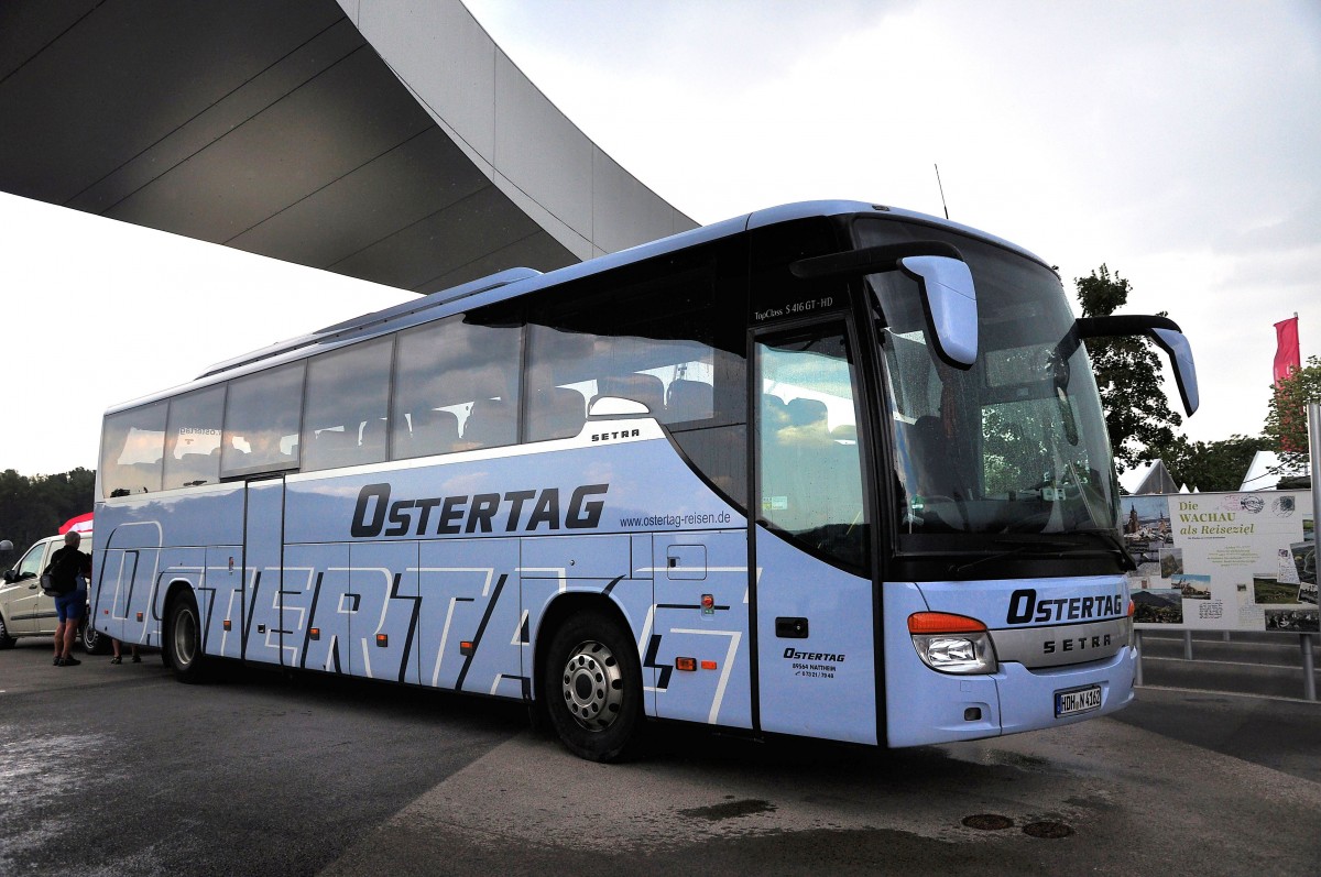 Setra 416 GT-HD von Ostertag aus Deutschland am 17.Juli 2014 in Krems gesehen.