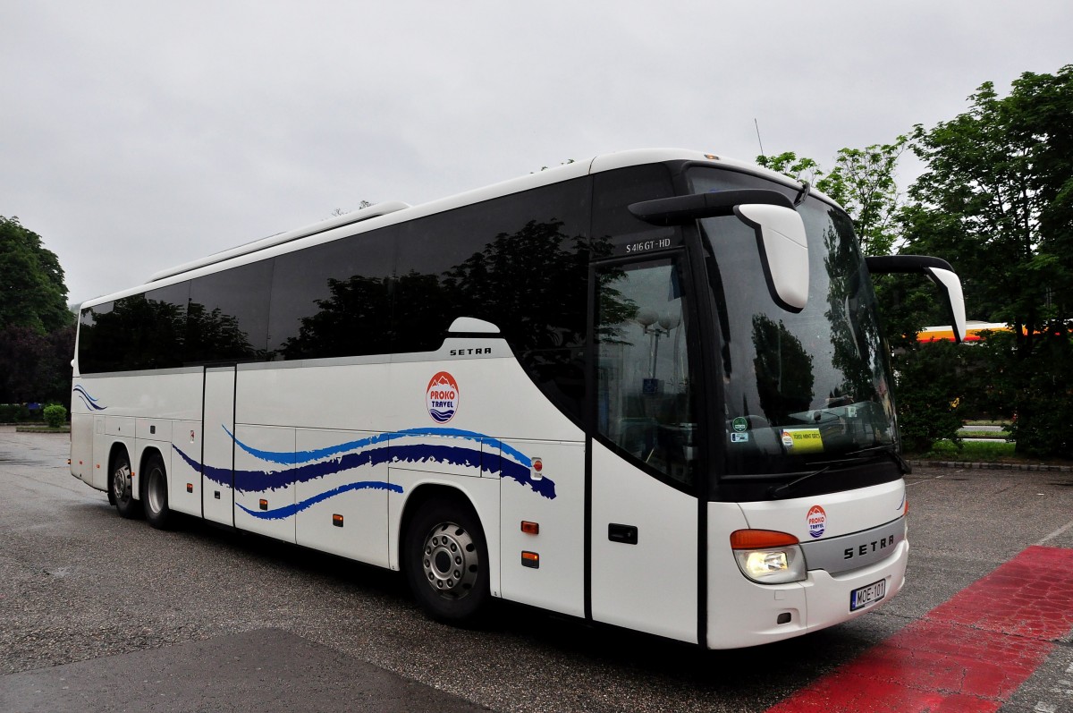 Setra 416 GT-HD von Proko Travel aus Ungarn im Mai 2015 in Krems gesehen.