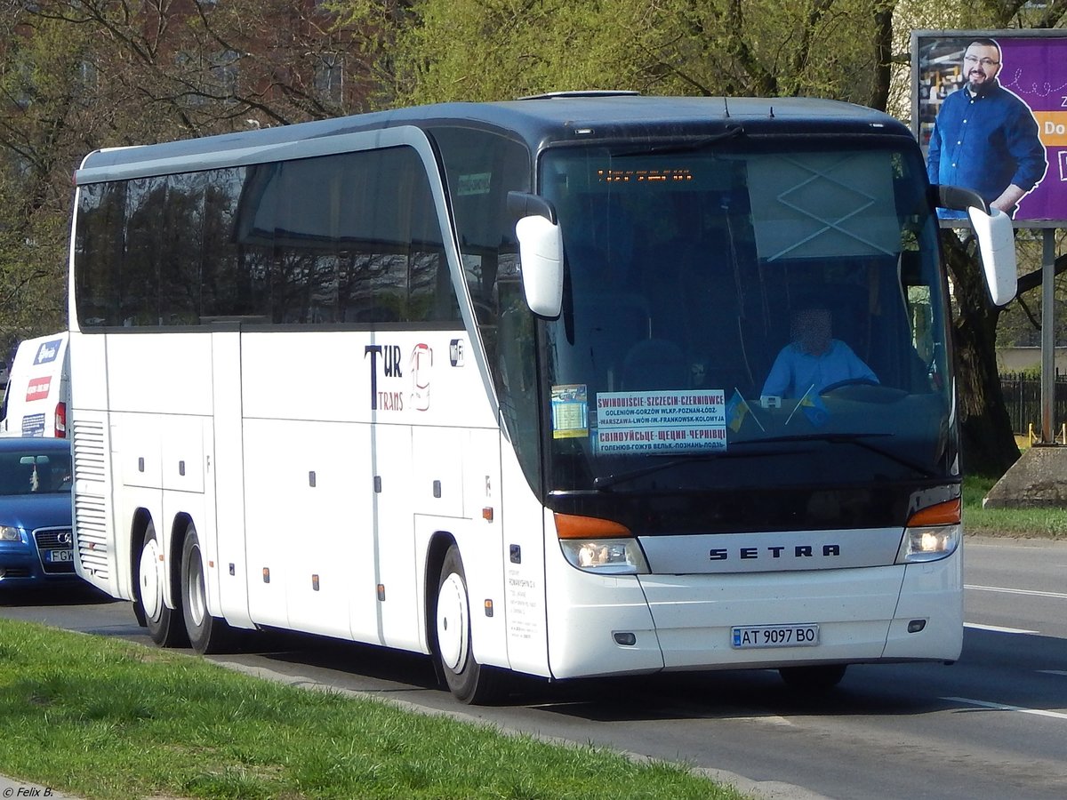 Setra 416 HDH von Tur Trans aus der Ukraine in Stettin.