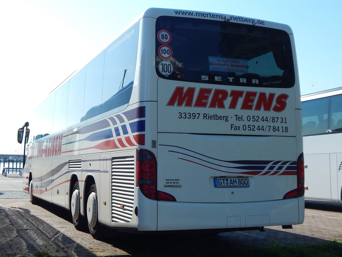 Setra 417 GT-HD von Mertens-Reisen aus Deutschland im Stadthafen Sassnitz.
