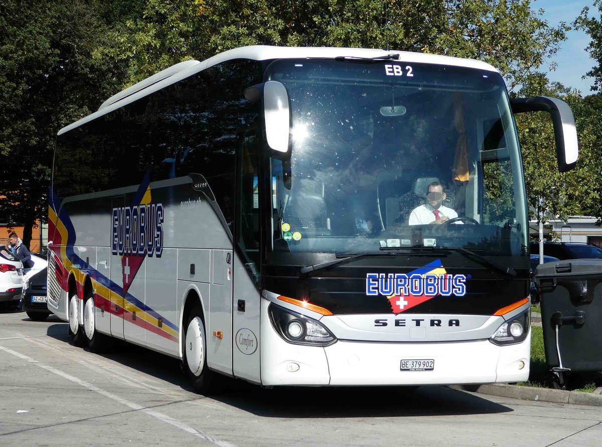 Setra von Eurobus rastet an der A 7 im September 2017