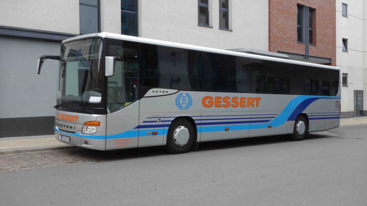Setra S415UL von  GESSERT , gesehen in Schwerin im August 2014