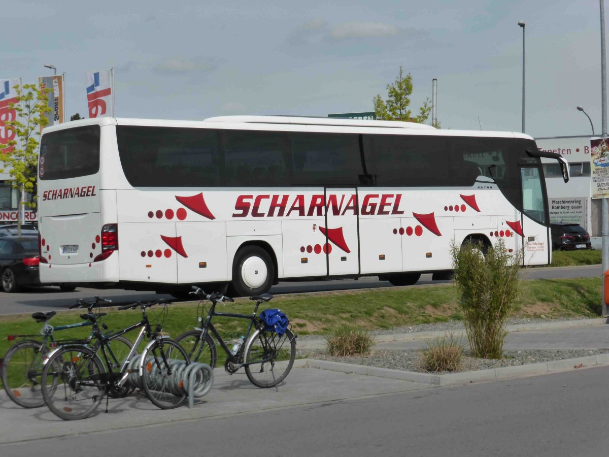 Setra von Scharnagel unterwegs im Industriegebiet von Bamberg im April 2014