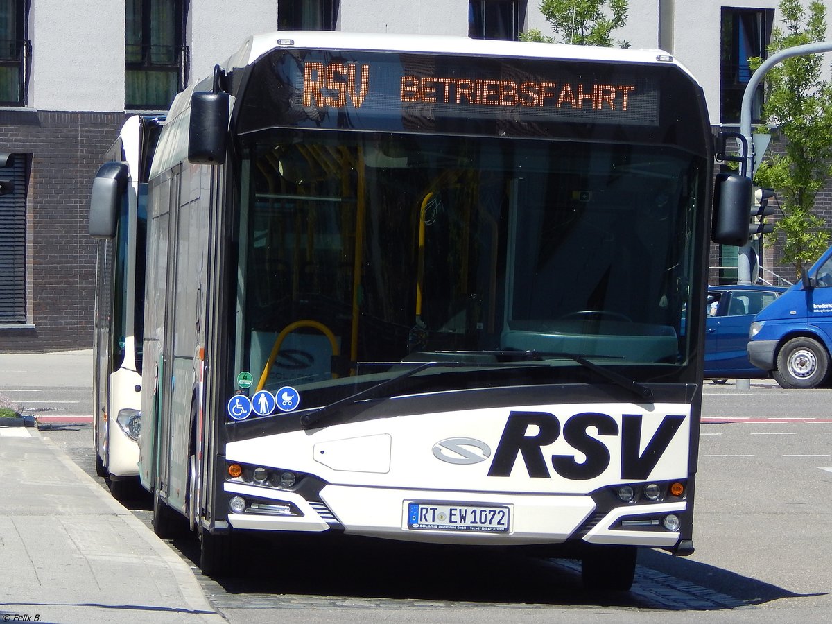 Solaris Urbino 12 der Reutlinger Stadtverkehrsgesellschaft in Reutlingen.