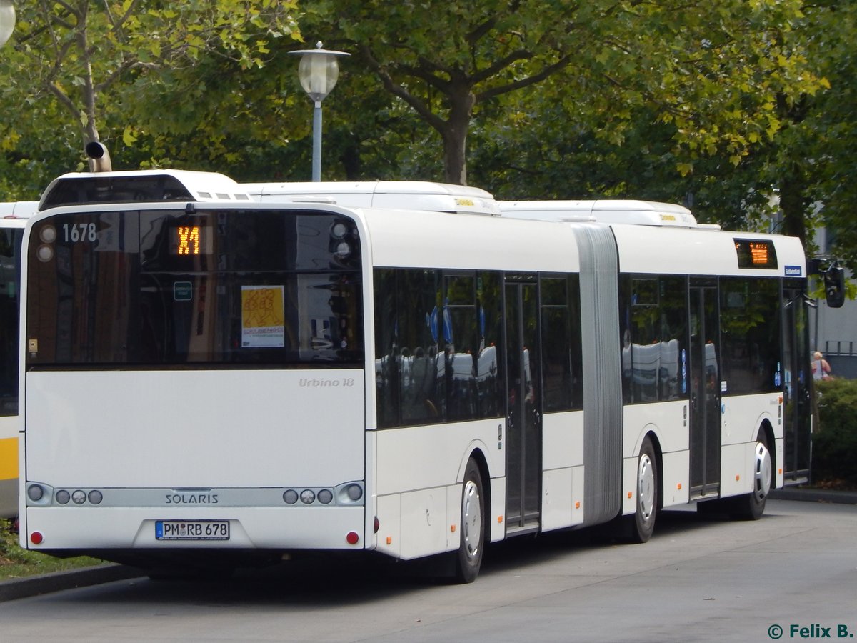 Solaris Urbino 18 von Beelitzer Verkehrs- und Servicegesellschaft mbH in Potsdam.