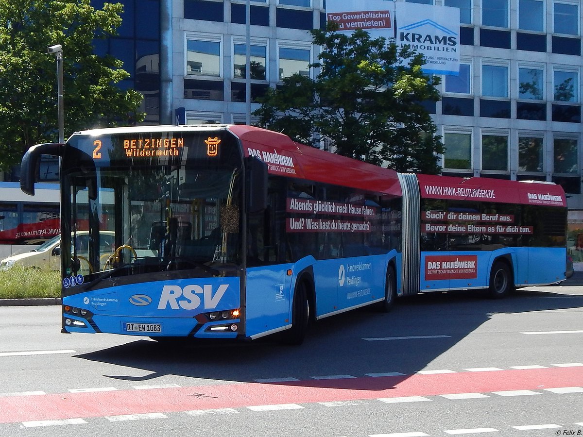 Solaris Urbino 18 der Reutlinger Stadtverkehrsgesellschaft in Reutlingen am 20.06.2018