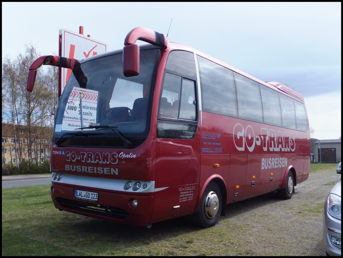 Temsa Opalin von Go-Trans Busreisen aus Deutschland in Sassnitz.