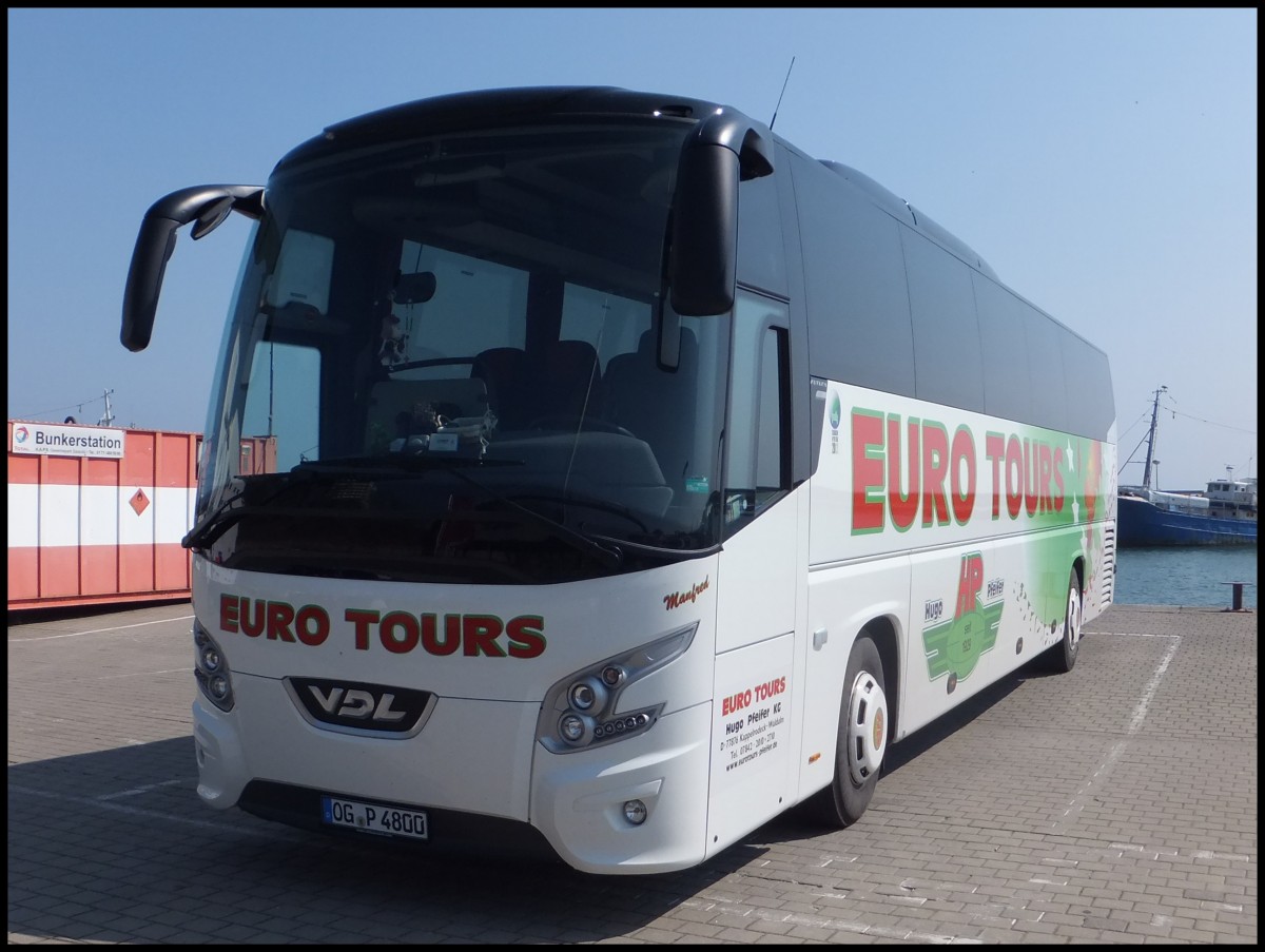 VDL Futura von Euro Tours aus Deutschland im Stadthafen Sassnitz. 