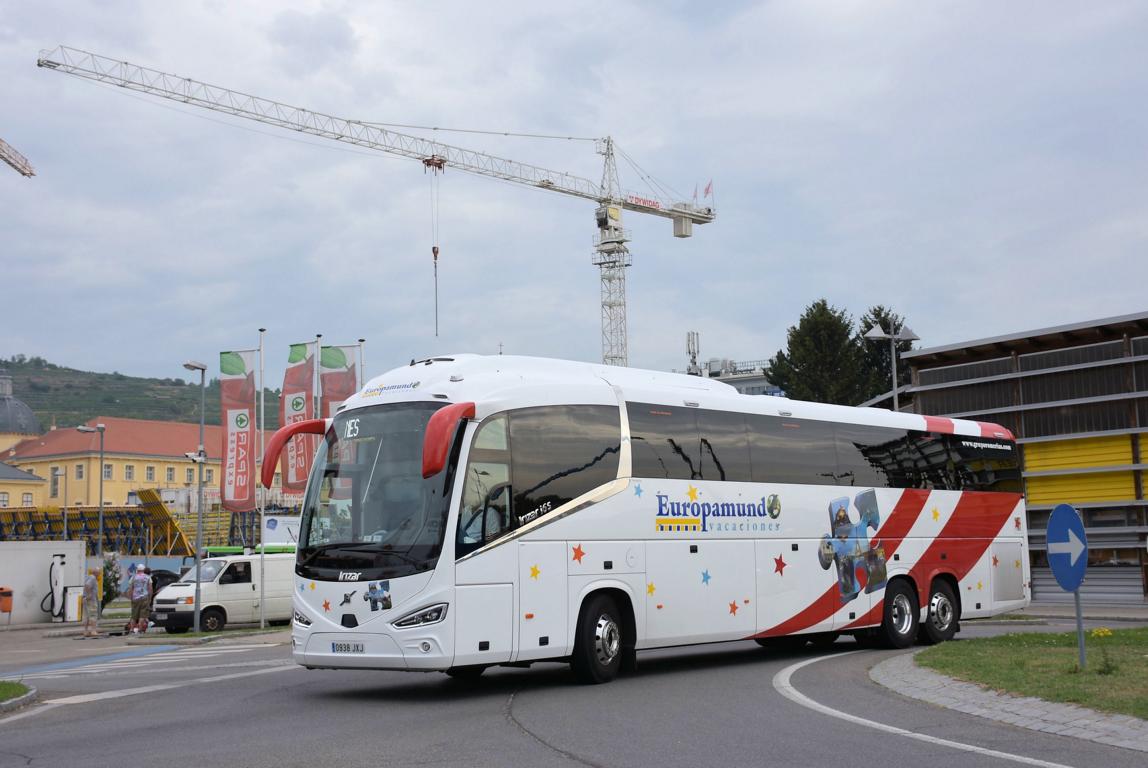 Volvo Irizar i6s von Europamund Reisen aus Spanien BRD 2017 in Krems.