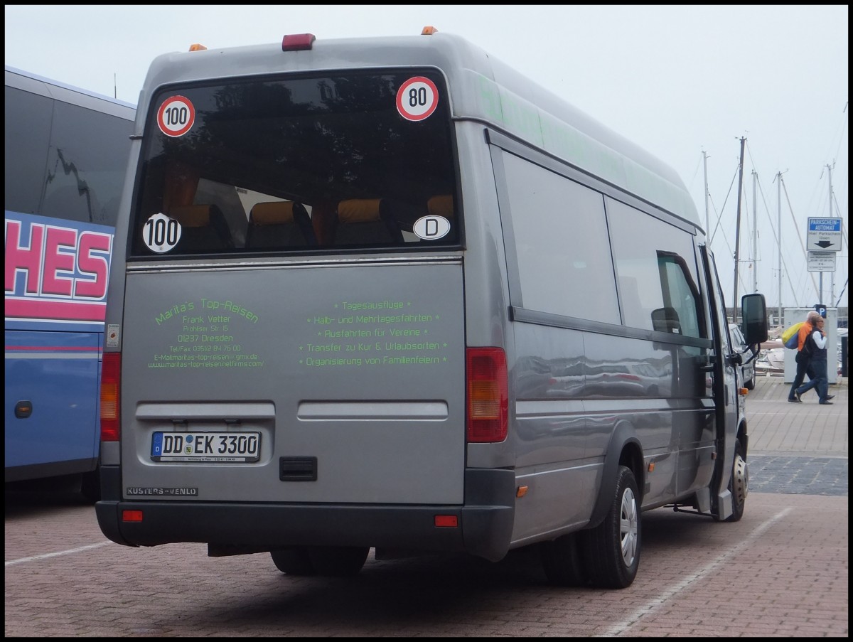 VW Crafter von Marita's Top-Reisen aus Deutschland im Stadthafen Sassnitz.