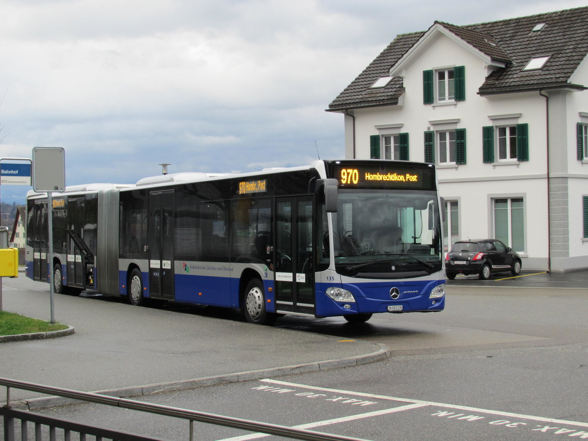 VZO - Mercedes Citaro Nr.135 (Baujahr 2016) am Bahnhof Feldbach am 1.4.18
