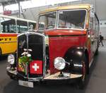 Saurer L 4 C Post Bergbus mit Rechtssteuerung, Bj. 1951, 125 PS, ausgestellt bei der Retro Classic 2019 in Stuttgart