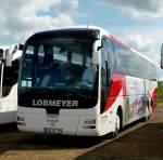 MAN des Busunternehmens LOBMEYER hat Fahrgste zum Fendt-Feldtag 2014 in Wadenbrunn gebracht