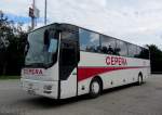 MAN Reisebus von Cepera Reisen aus Niederösterreich am 15.August 2014 bei Haugsdorf Grenze gesehen.