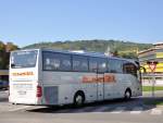 MERCEDES BENZ TOURISMO von ASTL Reisen aus Deutschland bei der Durchfahrt in Krems im September 2013 gesehen.