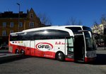 Mercedes Travego von k & k Busreisen,Mannschaftsbus des sterr. Fuball-Nationalteams in Wien gesehen.