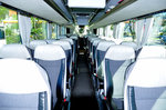 Gediegene Sitze im Neoplan Cityliner von Weiss Reisen aus Graz/sterreich,Mannschaftsbus des SK Sturm Graz.