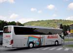 Setra 400er-Serie/324367/setra-415-gt-hd-von-blaguss-reisenwien SETRA 415 GT-HD von BLAGUSS Reisen/Wien im August 2013 in Krems.