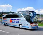 Setra 400er-Serie/329364/setra-416-hdh-von-madsen-bustouristikdaenemark SETRA 416 HDH von MADSEN Bustouristik/Dnemark im August 2013 in Krems.