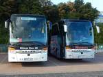 Setra 417 HDH von Nittorps Buss aus Schweden und Setra 415 HDH von Runkel aus Deutschland im Stadthafen Sassnitz.