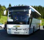Temsa Safir des Busunternehmens KAUTRA aus Kaunas/Litauen steht im August 2017 am Holmenkollen/Oslo