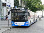 MAN Lion's City 271 der Rostocker Straßenbahn steht am Doberaner Platz in Rostock am 28. August 2018.