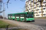 In der Hauptstadt Estlands in Tallinn verkehren Scania Busse mit Anhnger  im Stadtverkehr.
