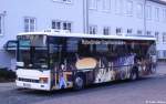 Setra Linienbus mit Werbung fr die Rbelnder Tropfsteinhhlen, fotografiert am Bhf.