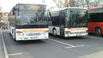 Setra S415LE Business und Setra S315NF von dem Busunternehmen  Bottenschein  stehen am ZOB West in Ulm. Beide Busse fahren die Linie 49, im Auftrag der Stadtverkehr Laupheim.