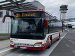 Am Flughafen Erfurt-Weimar steht ein Setra S 415 NF Stadtwerke Erfurt Gruppe am 26. August 2020.