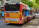 Gelenkbus der Hamburger Hochbahn auf dem Weg nach Burgwedel