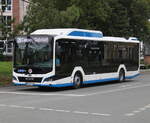 Der Neue MAN Lion´s E als Linie 28 von Rostock-Holbeinplatz nach Campus Sdstadt stand am 06.08.2023 im Rostocker Stadtgebiet.